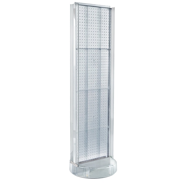 2 Sided- Clear Pegboard Floor Display w/C-Channel